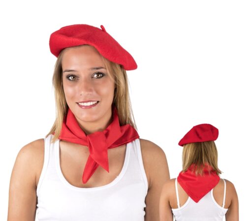 Beret en laine adulte rouge