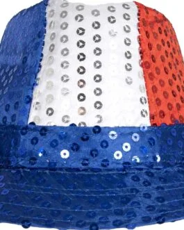 Chapeau borsalino à sequins – bleu, blanc, rouge