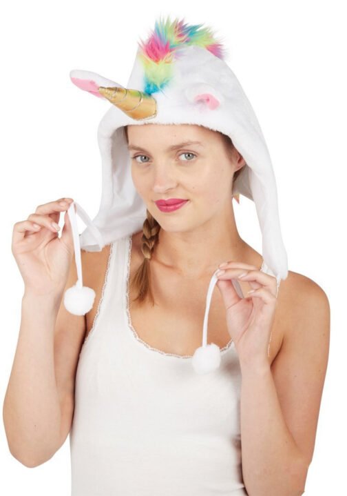 Chapeau capuche licorne adulte 2