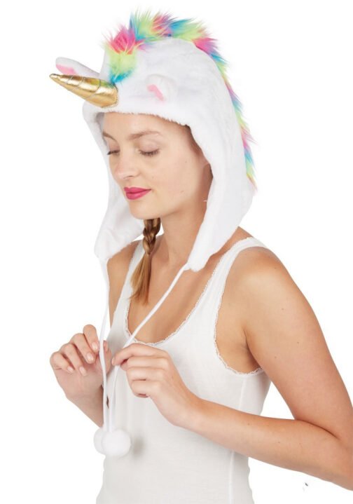 Chapeau capuche licorne adulte