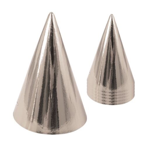 Chapeau pointu carton lot de 6 argent