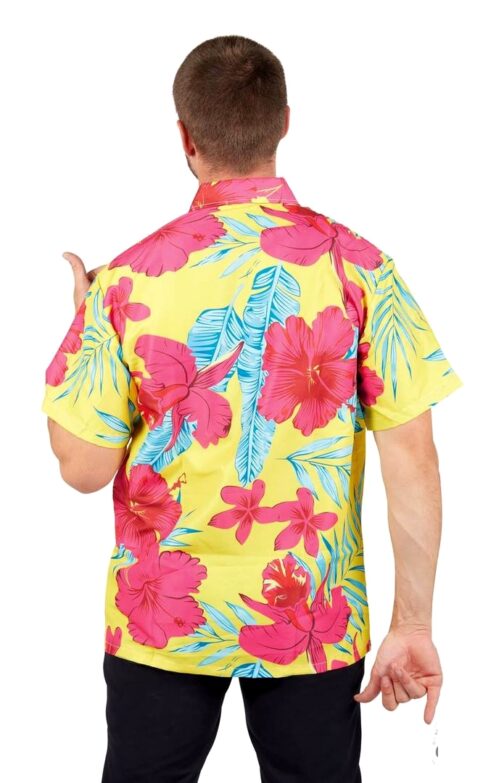 Chemise Hawaienne fleurs adulte dos