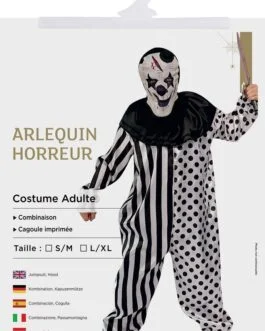 Déguisement arlequin horreur – adulte