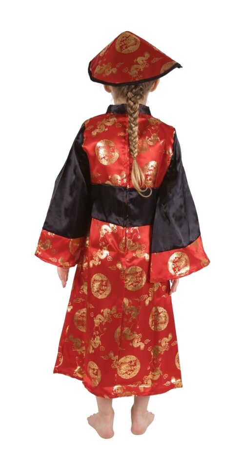 Costume chinoise enfant rouge dos