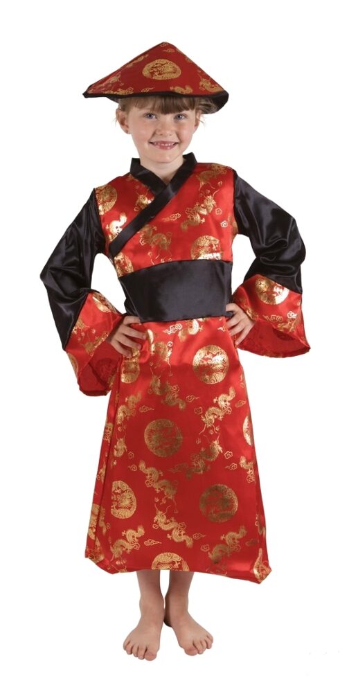 Costume chinoise enfant rouge face