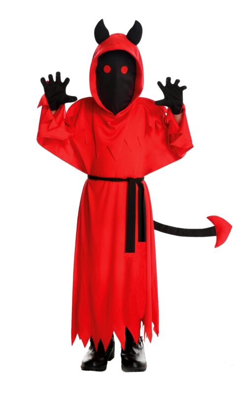 Costume diable masque rouge