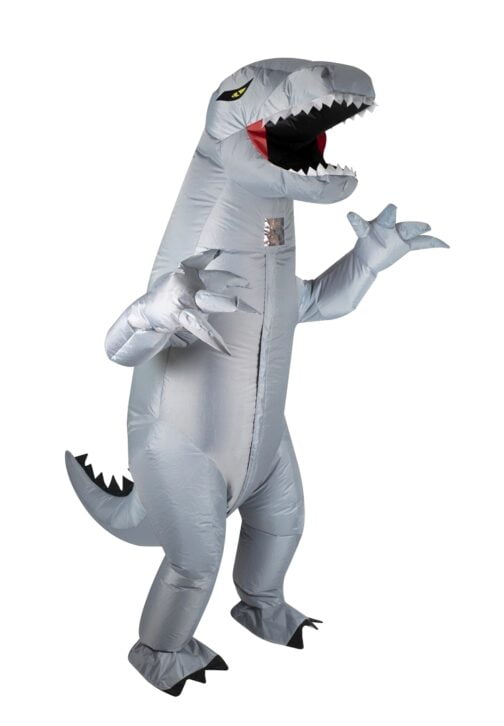 Costume gonflable dinosaure gris adulte