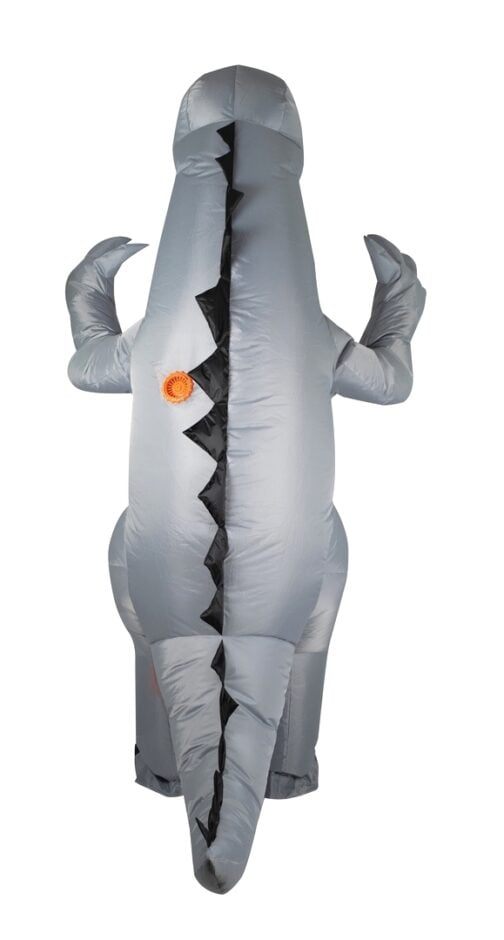 Costume gonflable dinosaure gris adulte dos