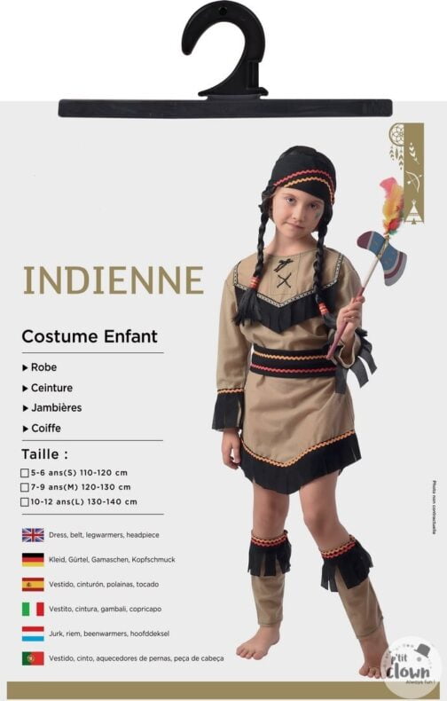 Costume indienne enfant beige 2