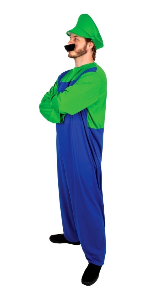 Costume plombier vert bleu adulte 2