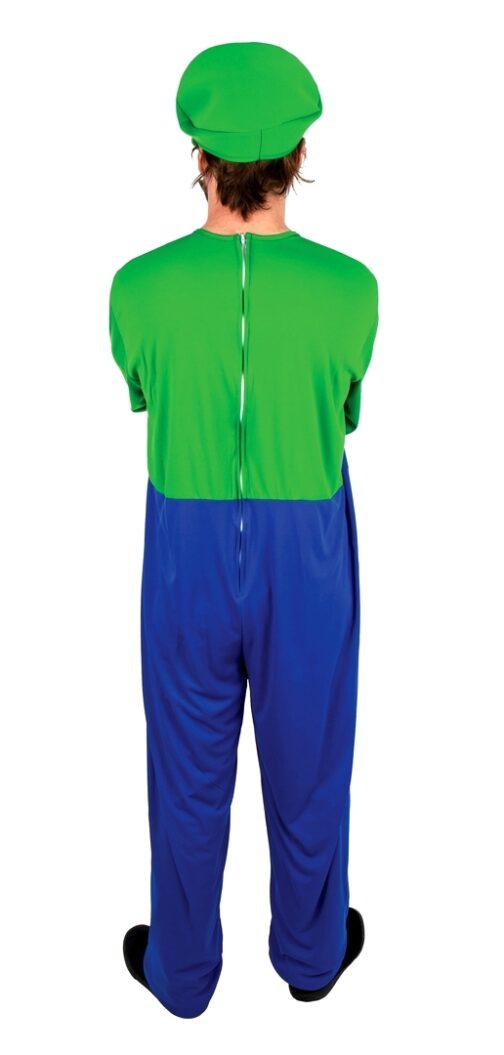 Costume plombier vert bleu adulte dos