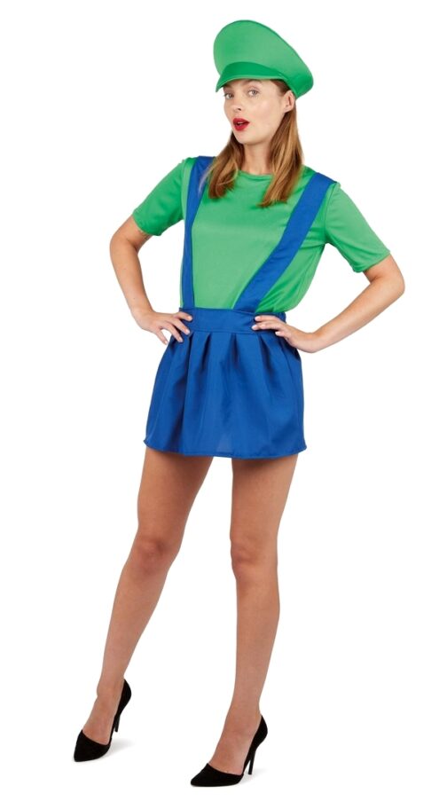 Costume plombier vert bleu adulte femme 2