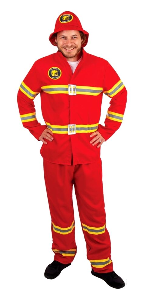 Costume pompier adulte rouge