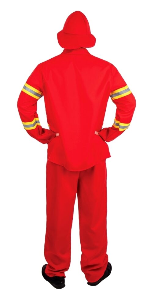 Costume pompier adulte rouge dos