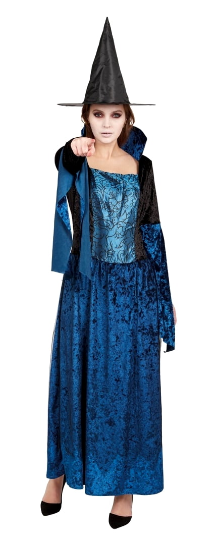 Costume sorciere elegante noir bleu