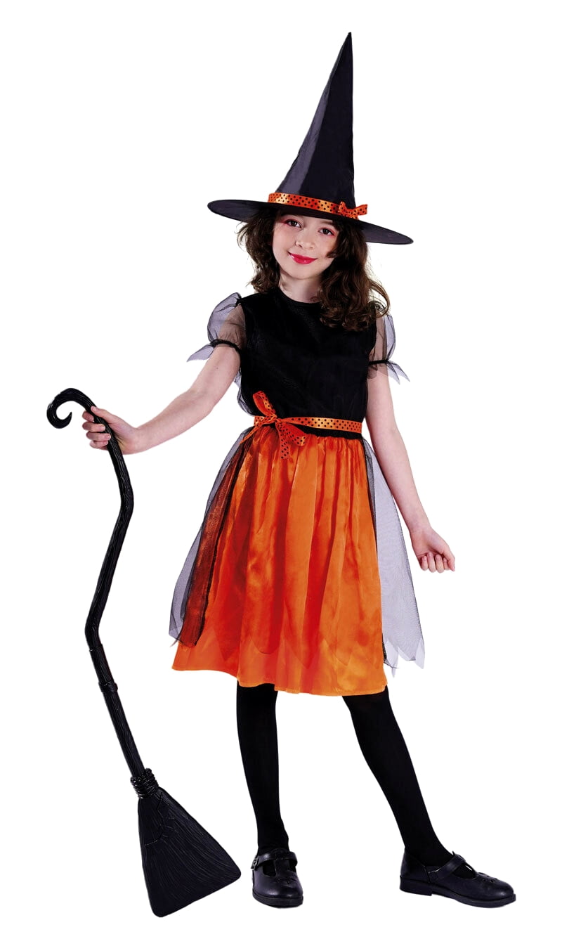 Costume sorciere enfant orange noir 10