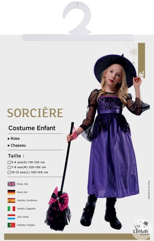 Costume sorciere enfant violet 2