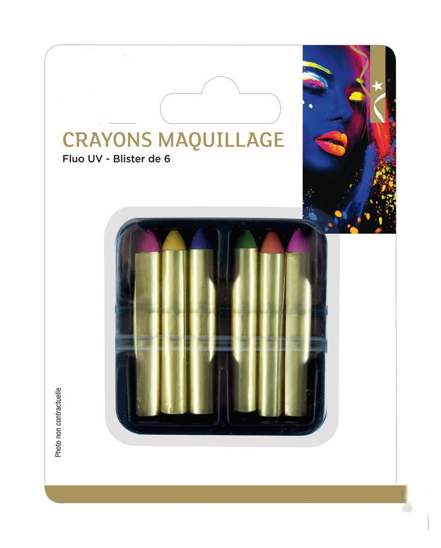 Crayon maquillage phosphorescent lot de 6