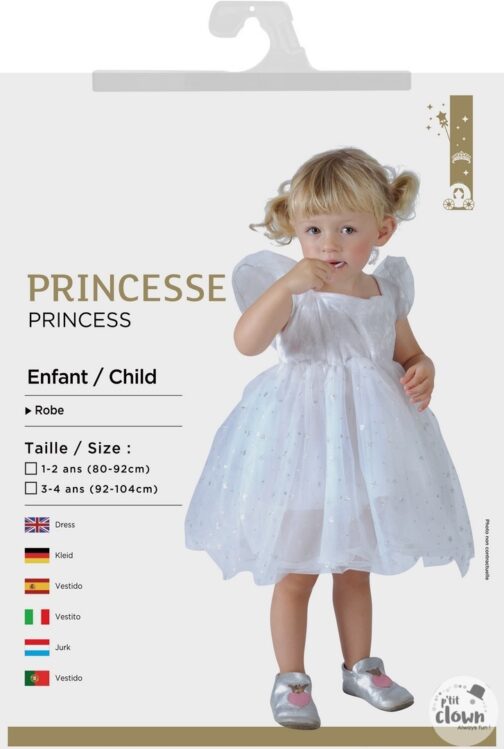 Robe princesse etoile enfant blanc 2