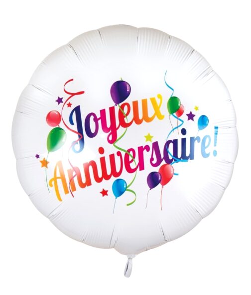 Ballon aluminium Joyeux Anniversaire O 40 cm