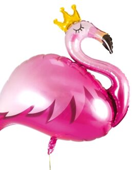 Ballon aluminium flamant rose