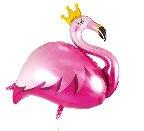 Ballon aluminium flamant rose