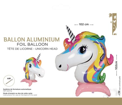 Ballon geant tete de licorne a poser 2