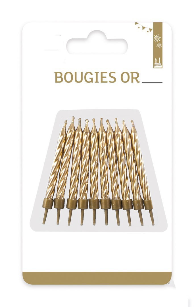 Bougie or lot de 12