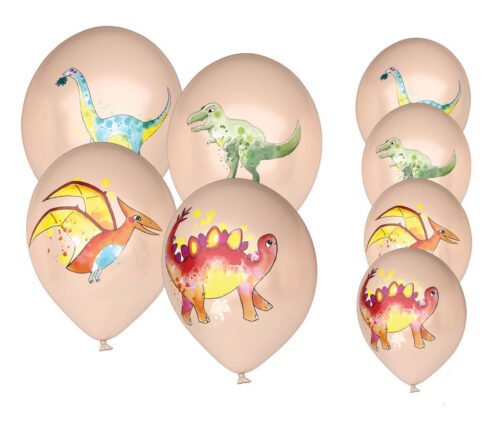 CL Ballon O 30 cm lot de 8 dinosaures