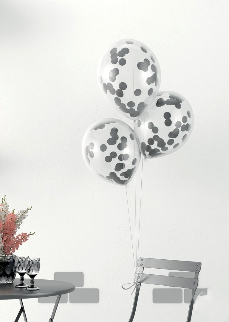 CL Ballon confetti O 30 cm lot de 3 argent