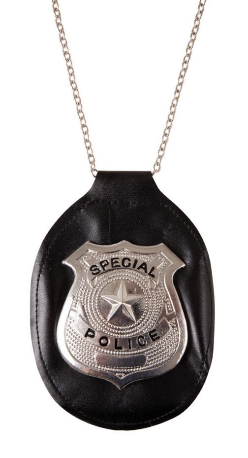 Collier badge policier 10 cm