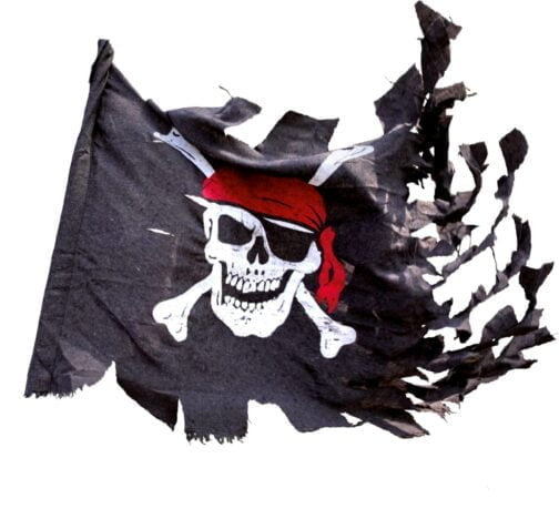 Drapeau pirate dechire 70x100 cm