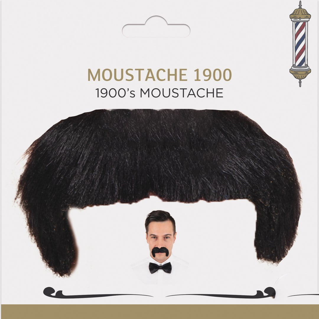 Accessoire Déguisement Années 1900 Moustache Noire Adhésive 