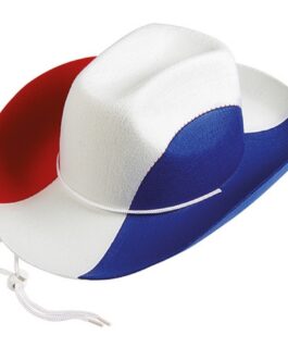 Chapeau de Cowboy – bleu, blanc, rouge