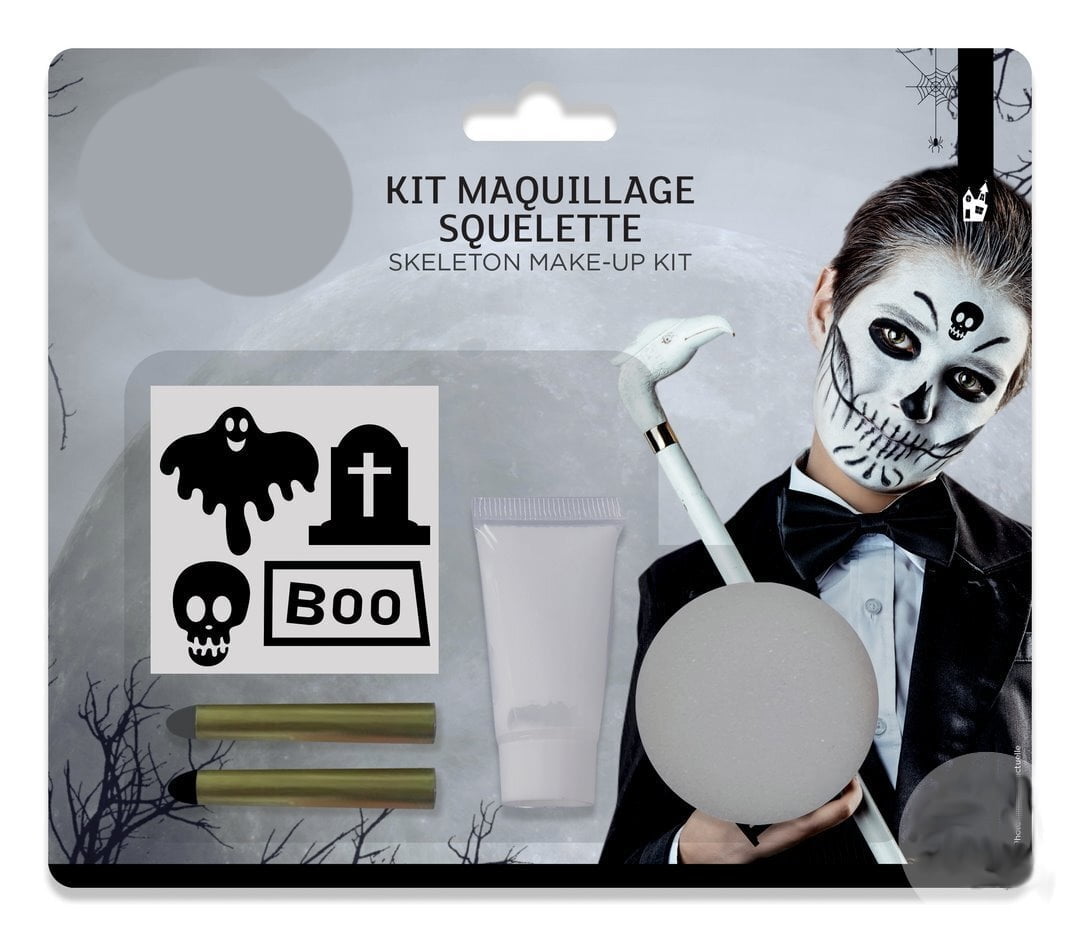 Kit maquillage avec stickers squelette fantome