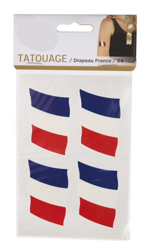 Tatouage drapeau France lot de 4 2