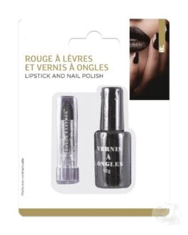 Vernis à ongles et rouge à lèvres – noir